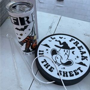 Halloween Freak Tumbler and Wall Decor Set